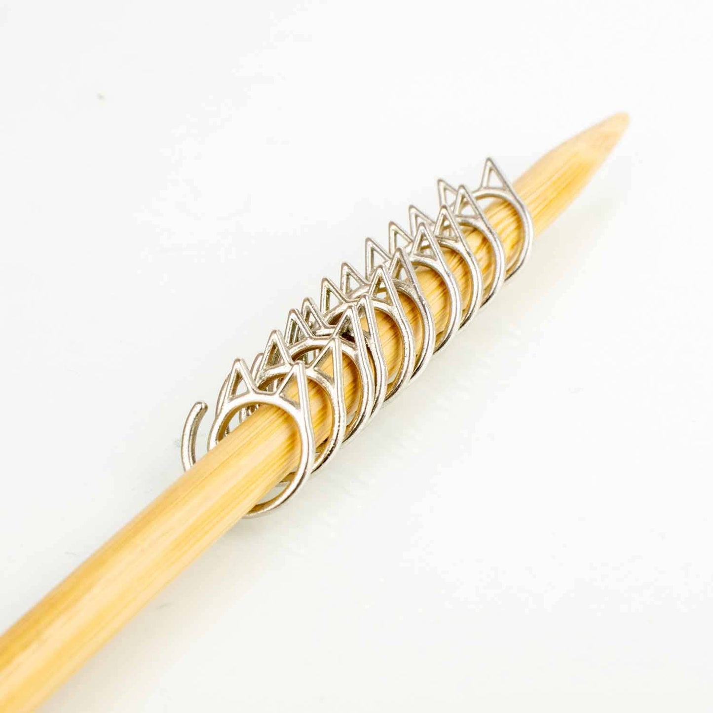Cat Clips - Simple Removable Stitch Markers - Silver