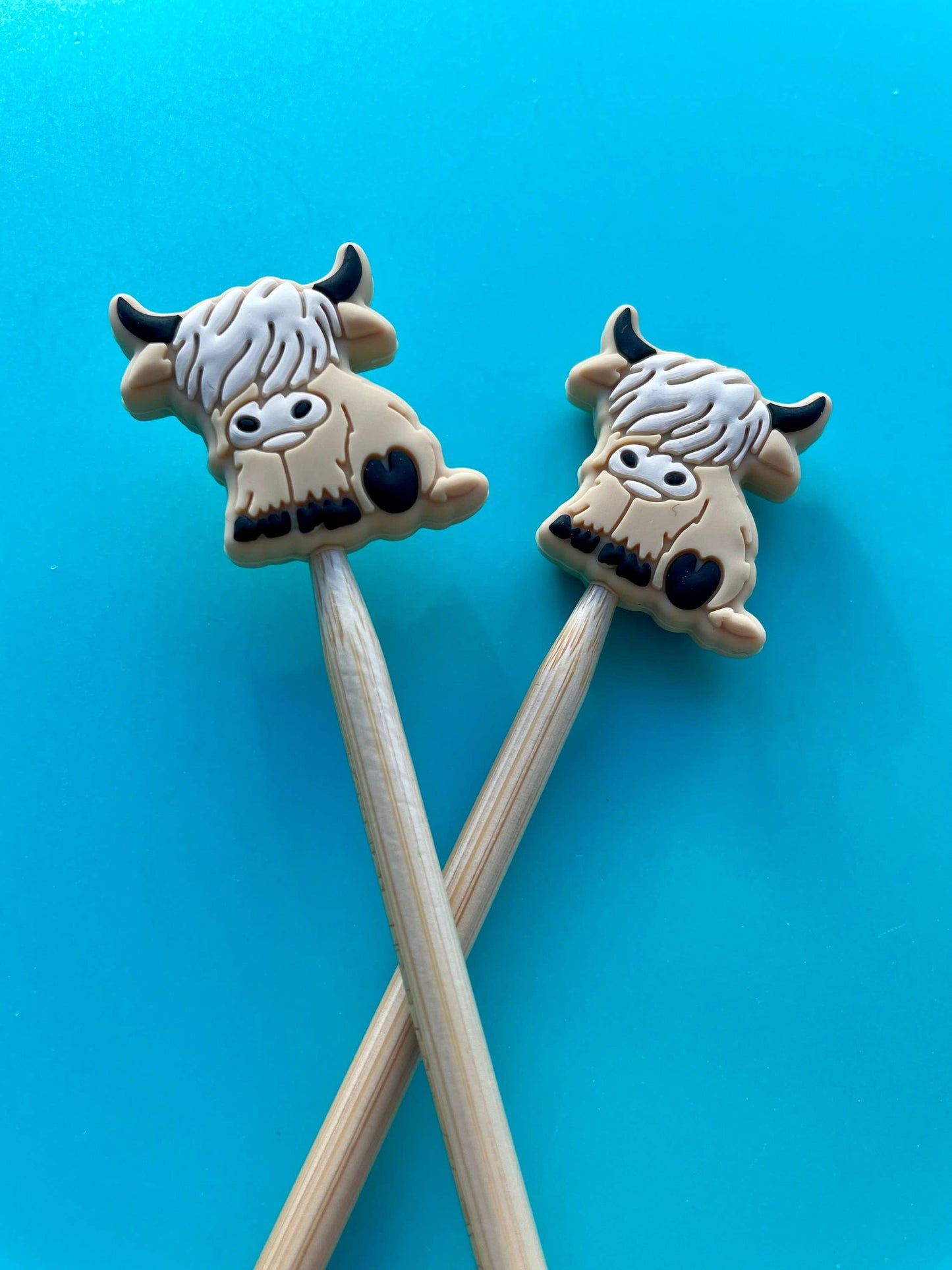Highland Cow Knitting Needle Point Protectors