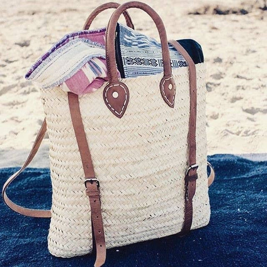 Straw Bag Backpack French Baskets