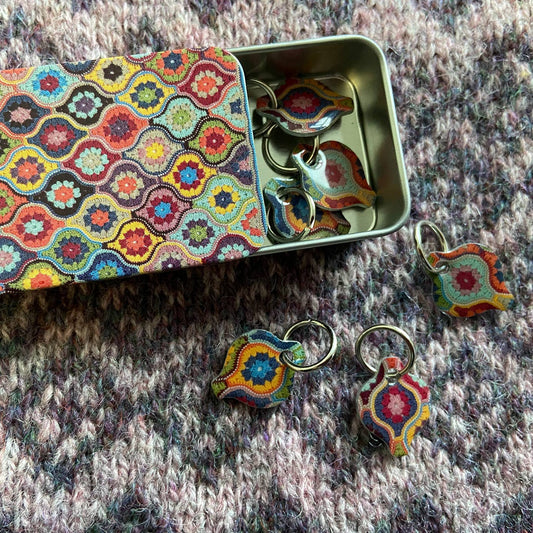 Mystical Lanterns Stitch Markers In A Tin(Set of 6)