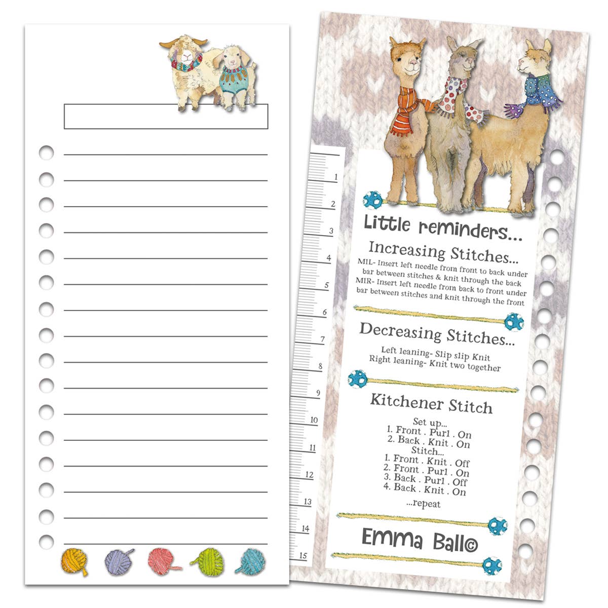 Alpaca & Friends Knitting Colour Chart Cards
