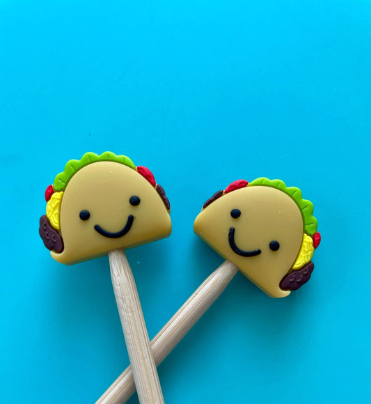 Smiling Taco Knitting Needle Point Protectors
