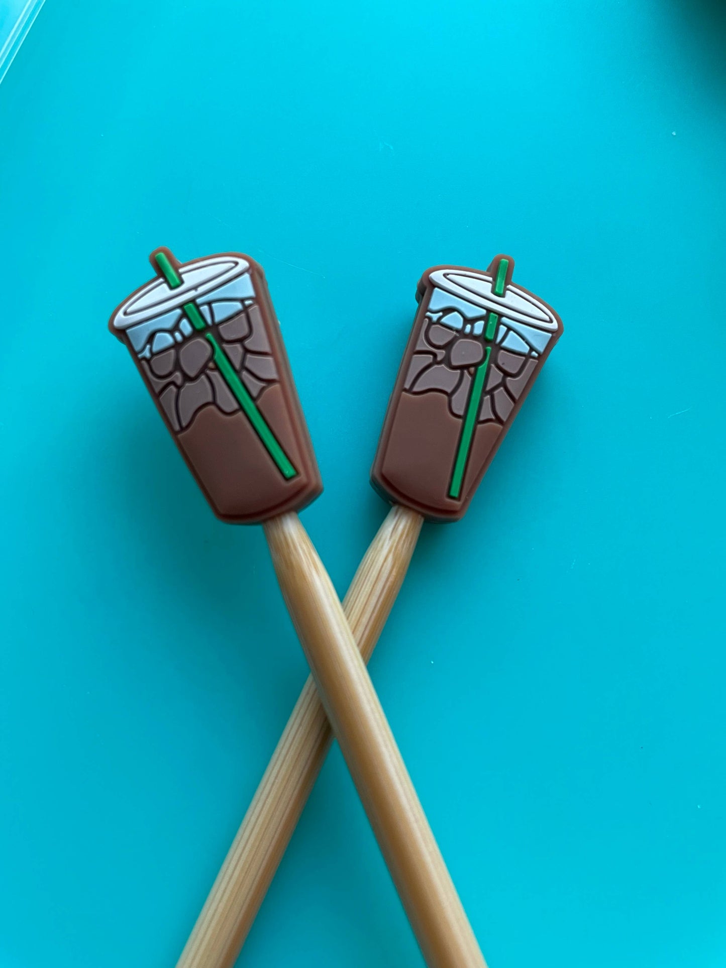 Iced Coffee  Knitting Needle Point Protectors