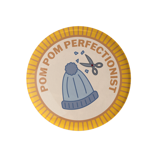 Pom Pom Perfectionist Knitting Merit Badge