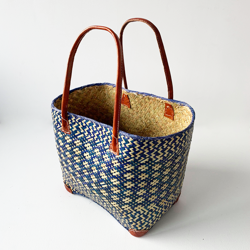 Handmade basket “Frisé” Navy blue